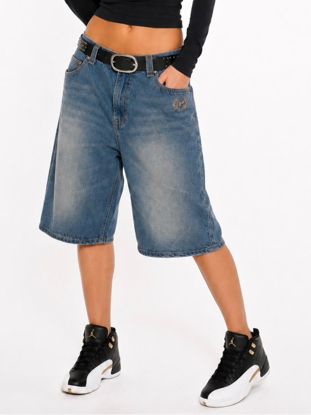 Vintage 90s Phat Farm Denim Jorts Baggy Blue Size 40x14